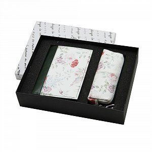 Набор в подарочной коробке: ключница-футляр, обложка для паспорта с карманом для купюр из натуральной кожи 