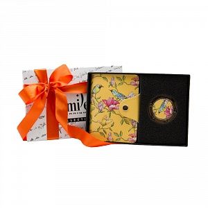 Набор в подарочной коробке: визитница и держатель для сумки с полноцветной печатью, натуральная кожа