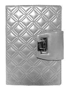 Ежедневник в обложке-портфолио c оригинальной вышивкой и хлястиком на декоративном замке