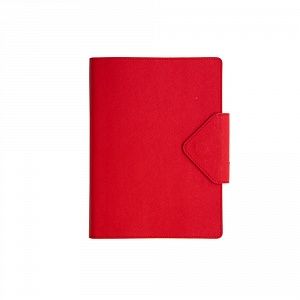 Ежедневник в гибкой обложке с треугольным хлястиком на магните и держателем для ручки из эко-кожи 