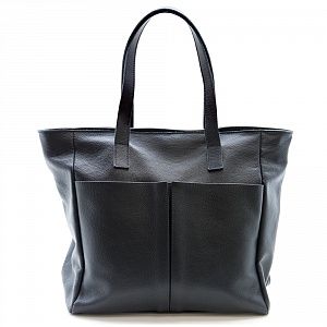 Женская сумка с двумя передними карманами из натуральной кожи