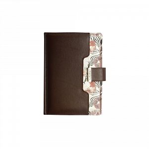 Ежедневник с карманом на обложке, комбинированный полноцветной печатью из натуральной кожи